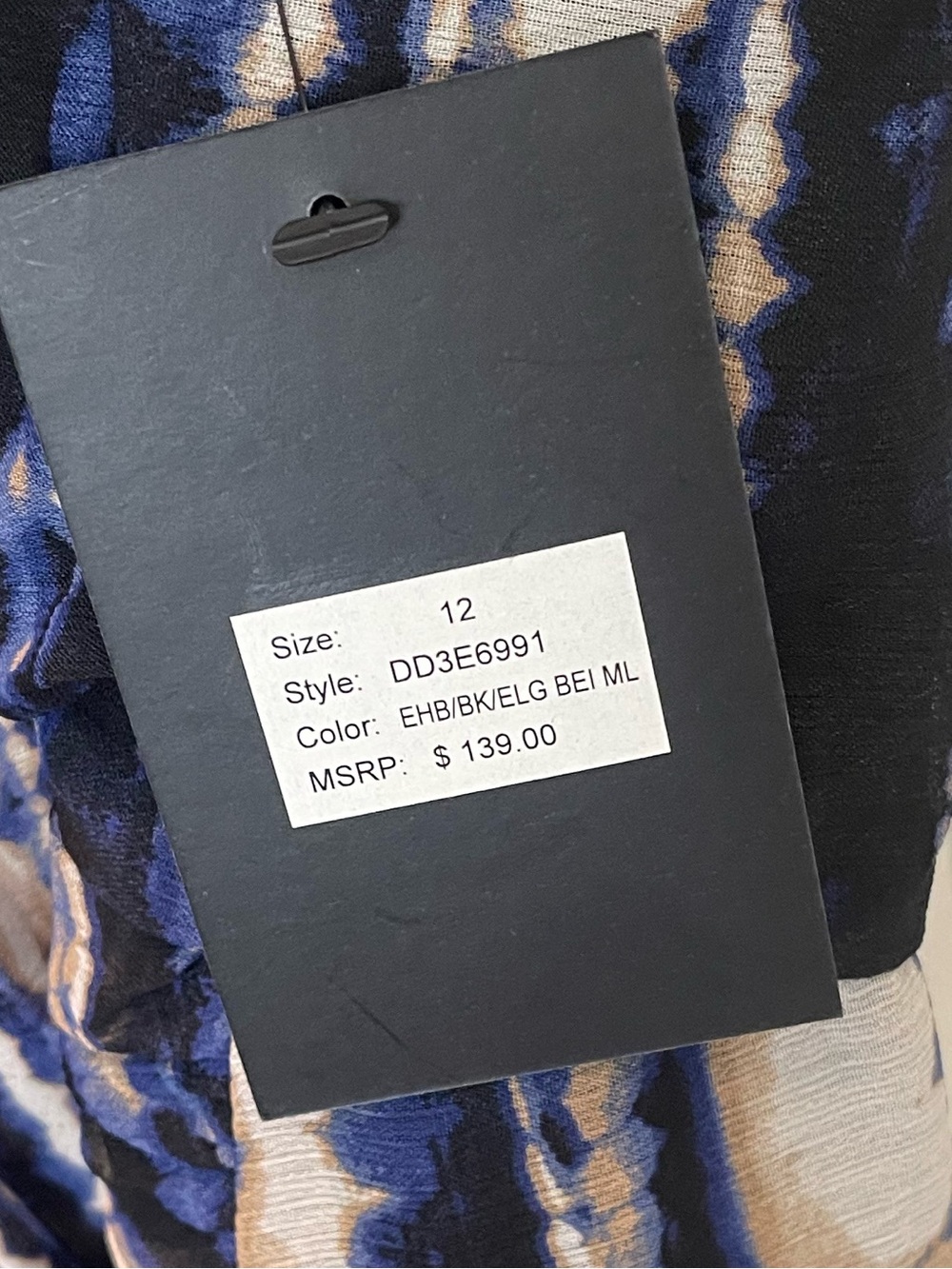 Dkny Navy and White Tie-Dye Twist-Waist Midi Dress - Picture 5 of 16